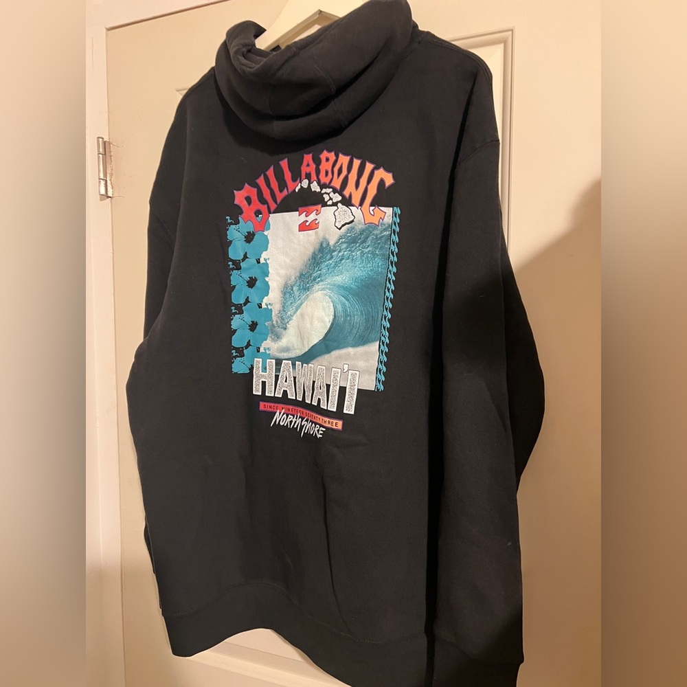 Billabong Hawaii‎ North Shore Black Hoody Sweater XXL Beach